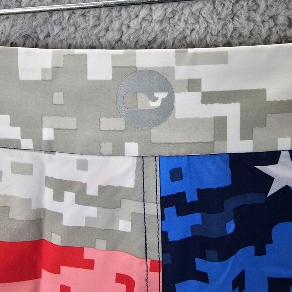 Vineyard Vines Boys Red Blue USA Flag Swimwear Swim Trunks Size XL - Picture 5 of 10